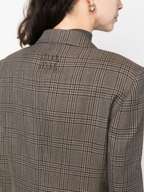 Miu Miu plaid-check single-breasted blazer - Brown