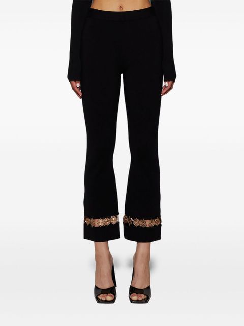 Rabanne embellished straight-leg trousers - Black