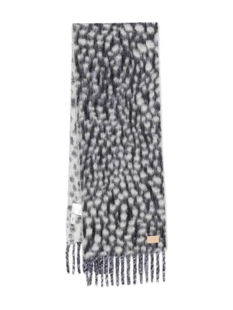FENDI dot-pattern fringed scarf - Black - zdjęcie produktu nr 1