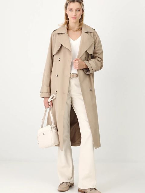 Medicine trencz damski kolor beżowy przejściowy - zdjęcie produktu nr 2