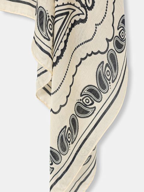 Patrizia Pepe apaszka z dodatkiem jedwabiu damska kolor beżowy wzorzysta 8F0112 A706