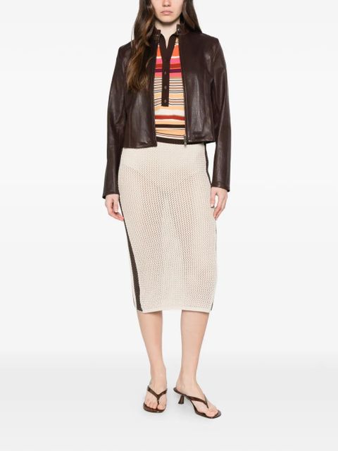PINKO knitted striped skirt - Neutrals - zdjęcie produktu nr 2