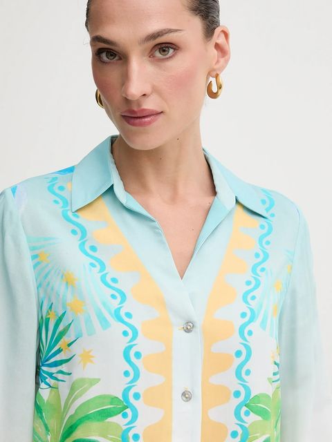 Never Fully Dressed koszula Miley damska kolor niebieski regular z kołnierzykiem klasycznym NFDTO1782