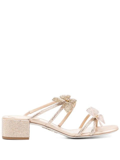 René Caovilla crystal-embellished 50mm sandals - Gold - zdjęcie produktu nr 1