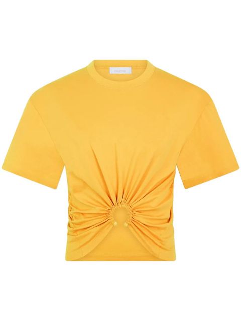 Rabanne ring-detail cropped T-shirt - Yellow - zdjęcie produktu nr 1