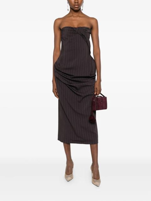 Magda Butrym striped twisted mini dress - Brown - zdjęcie produktu nr 2