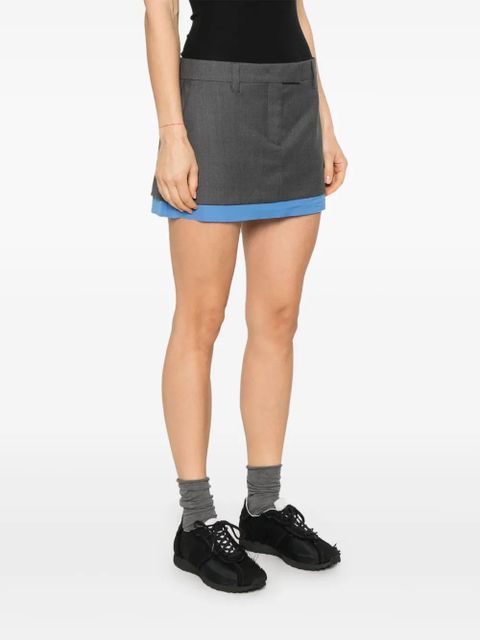 Miu Miu layered mini skirt - Grey