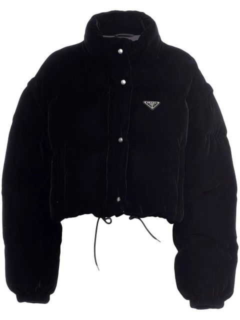 Prada convertible velvet down jacket - Black - zdjęcie produktu nr 1