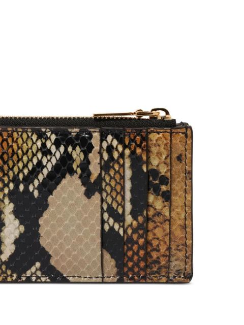 Alexander McQueen snakeskin-pattern zip cardholder - Brown