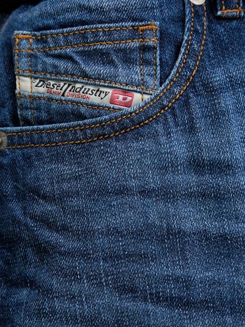 Diesel szorty jeansowe DE-JIRO SHORTS damskie kolor niebieski gładkie high waist A19060.0DBEL