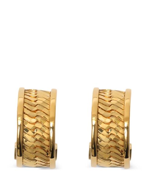 Burberry engraved Check hoop earrings - Gold - zdjęcie produktu nr 1