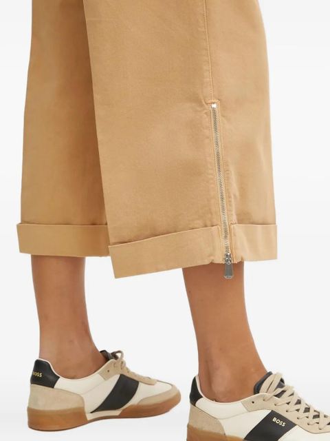 PINKO zip-detail cotton trousers - Brown