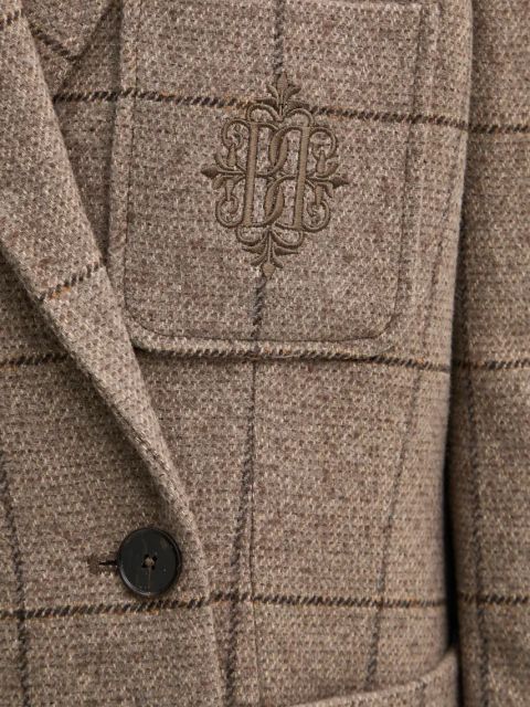 By Malene Birger marynarka z domieszką wełny RAILEY kolor beżowy dwurzędowa wzorzysta Q72631004