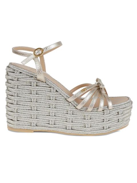 Valentino Garavani bow-detail woven espadrille - Gold