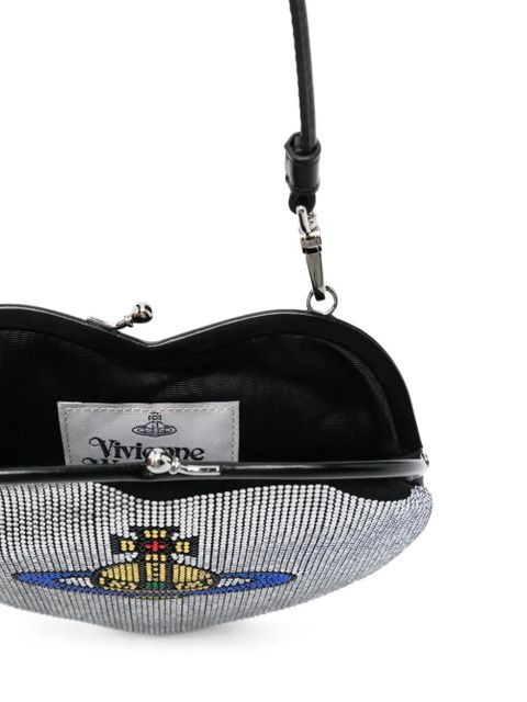 Vivienne Westwood heart-shaped crystal-embellished clutch bag - Silver