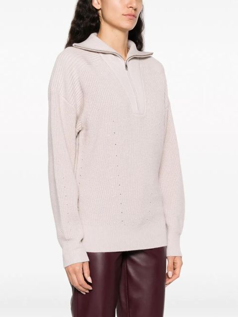 MARANT ÉTOILE Benny half-zip sweater - Neutrals