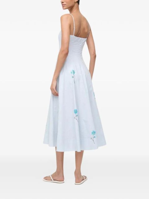 STAUD Wylie floral midi dress - Blue
