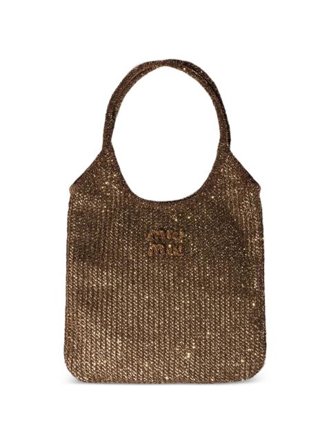 Miu Miu Ivy sequin mesh bag - Brown - zdjęcie produktu nr 1