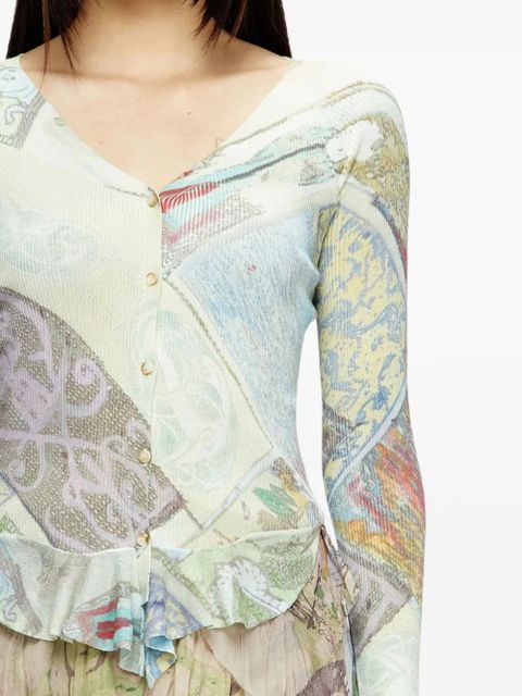 Diesel printed cropped cardigan - Blue