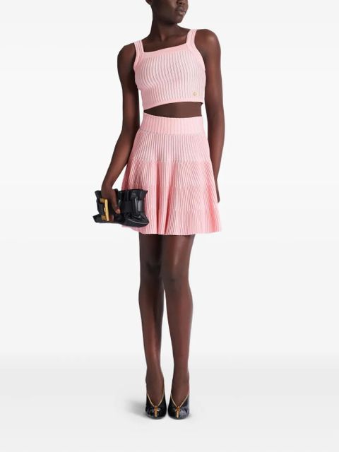 Balmain ribbed square-neck top - Pink - zdjęcie produktu nr 2
