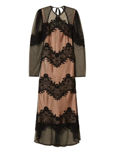 TWINSET lace-detail tulle dress - Black - zdjęcie produktu nr 1