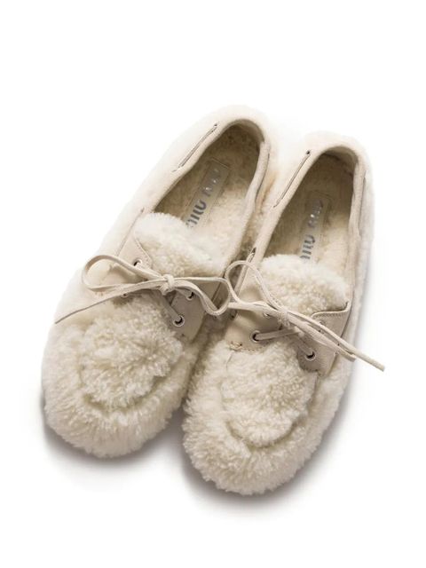 Miu Miu shearling loafers - Neutrals