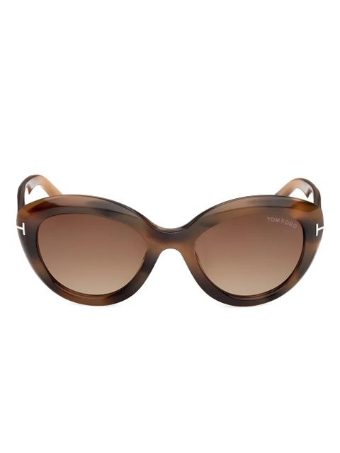 TOM FORD Eyewear round frame sunglasses - Brown - zdjęcie produktu nr 1