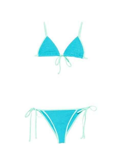 Bond-eye crinkle-effect bikini - Blue - zdjęcie produktu nr 1