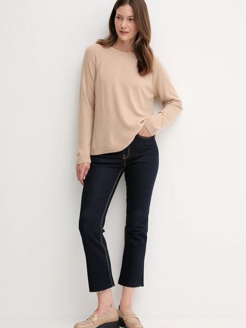 United Colors of Benetton sweter z domieszką wełny damski kolor beżowy 1035D1P17