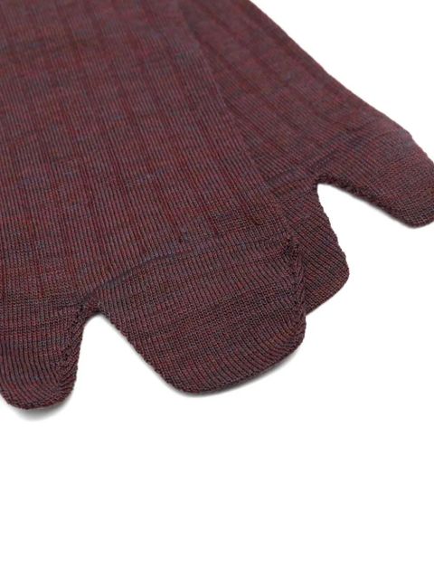 Maison Margiela Tabi ribbed-toe crew-length socks - Red