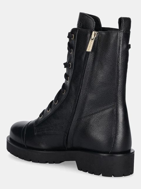 Twinset workery skórzane damskie kolor czarny na płaskim obcasie 252TCP150 - zdjęcie produktu nr 2