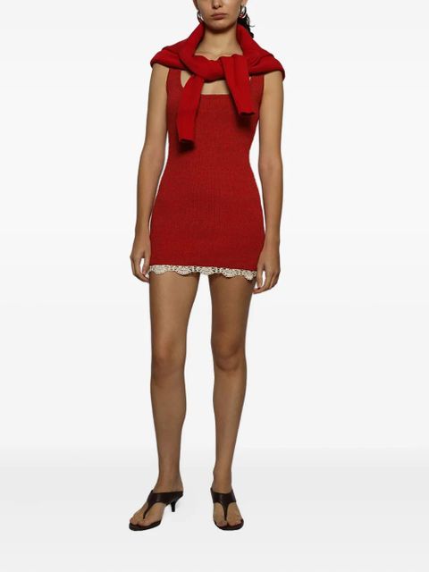 Magda Butrym ribbed-knit minidress - Red - zdjęcie produktu nr 2