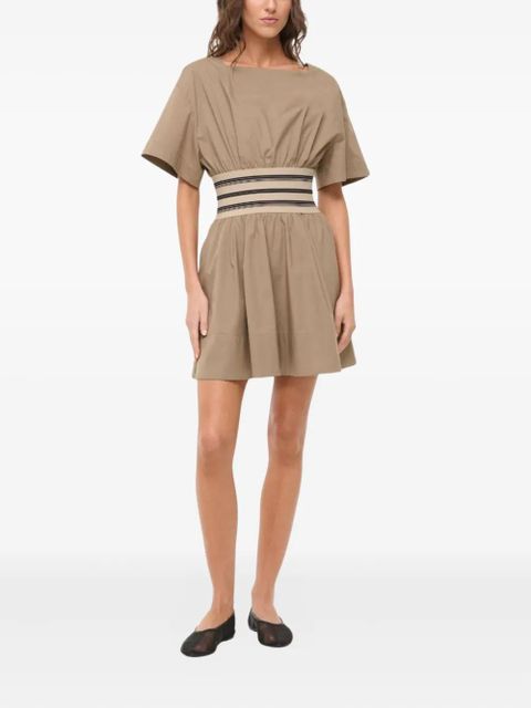 STAUD Amy square-neck striped dress - Neutrals - zdjęcie produktu nr 1