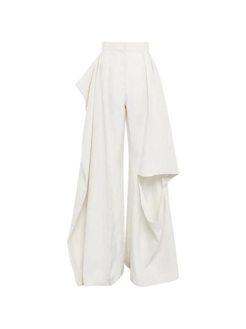 A.W.A.K.E. Mode slit-knee draped pants - Neutrals - zdjęcie produktu nr 1