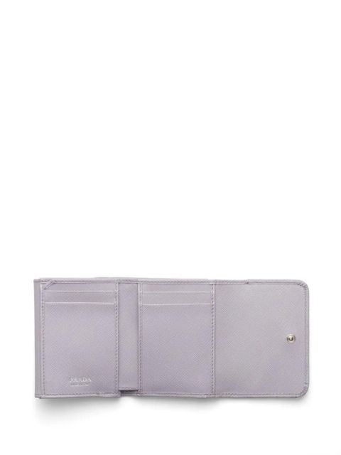 Prada triangle-logo leather wallet - Purple