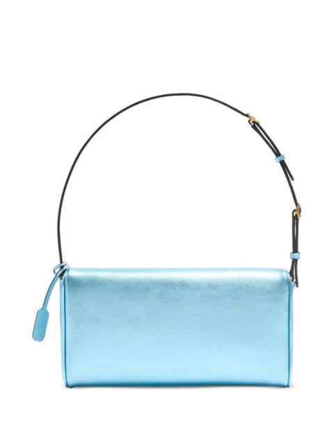 Valentino Garavani small DeVain metallic Vlogo shoulder bag - Blue