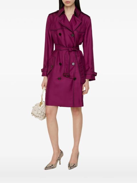 Burberry long silk Foxfield trench coat - Purple - zdjęcie produktu nr 2