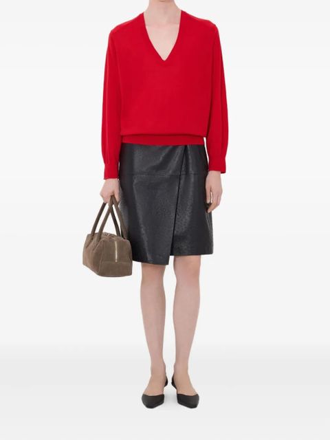 LouLou de Saison JULIO V-neck ribbed sweater - Red - zdjęcie produktu nr 2