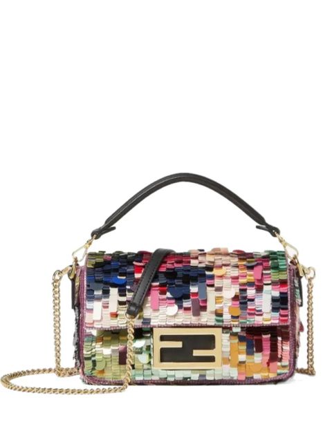 FENDI mini logo-plaque sequins-embellishment bag - Blue - zdjęcie produktu nr 1