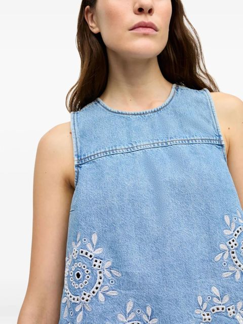 GANNI open-back denim top - Blue