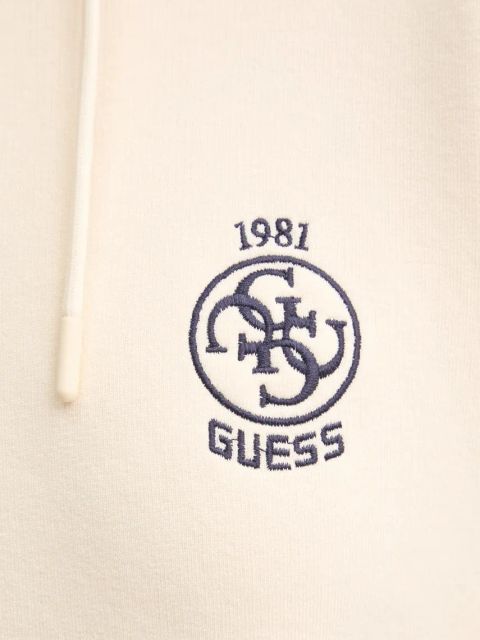 Guess bluza NIA damska kolor beżowy z kapturem z aplikacją V4BQ05 KCHU1