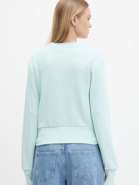 adidas bluza bawełniana All Szn French Terry damska kolor turkusowy gładka JV9820