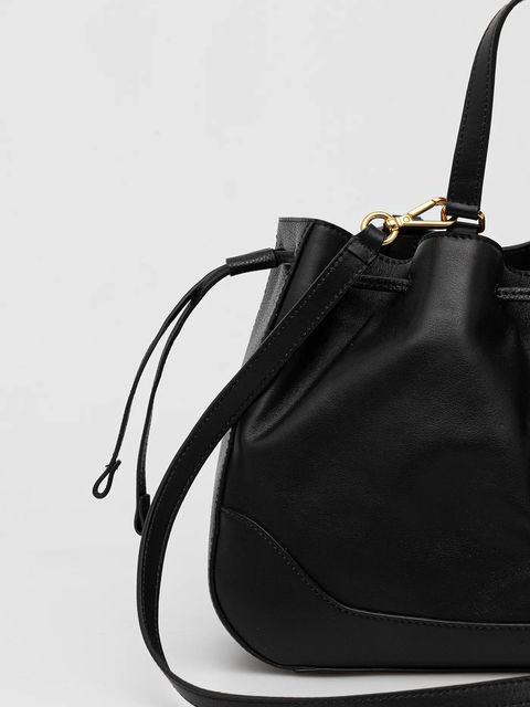 Pollini torebka skórzana kolor czarny PC4428PP0N QG1