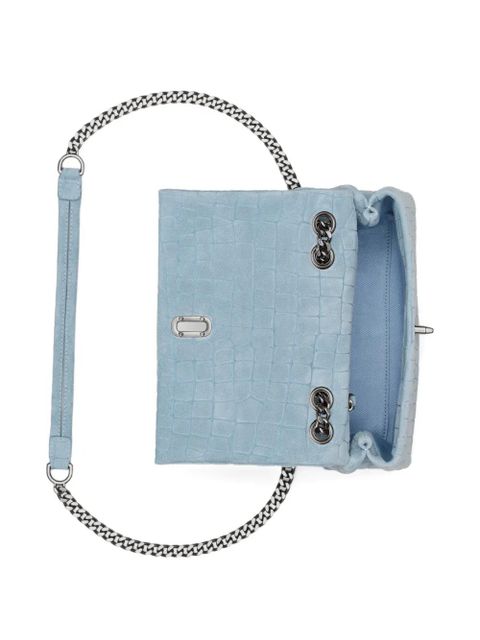 Marc Jacobs The Slim croc suede dual-chain shoulder bag - Blue