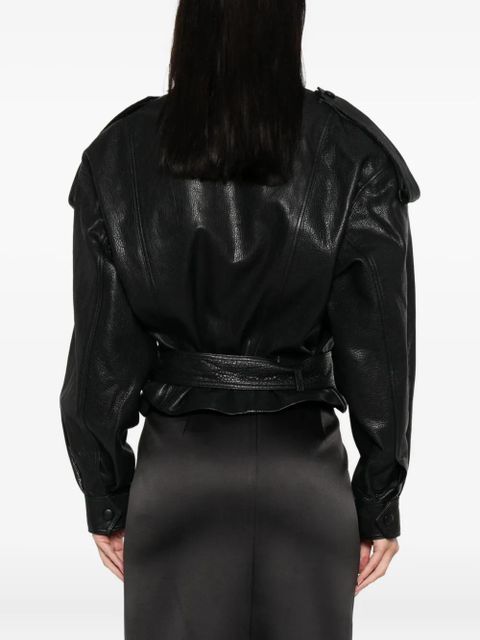 ducie grained leather jacket - Black