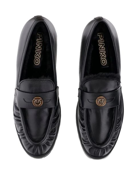 PINKO nappa leather loafers - Black