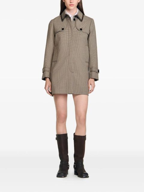 SANDRO pleated-panel single-breasted coat - Brown - zdjęcie produktu nr 2