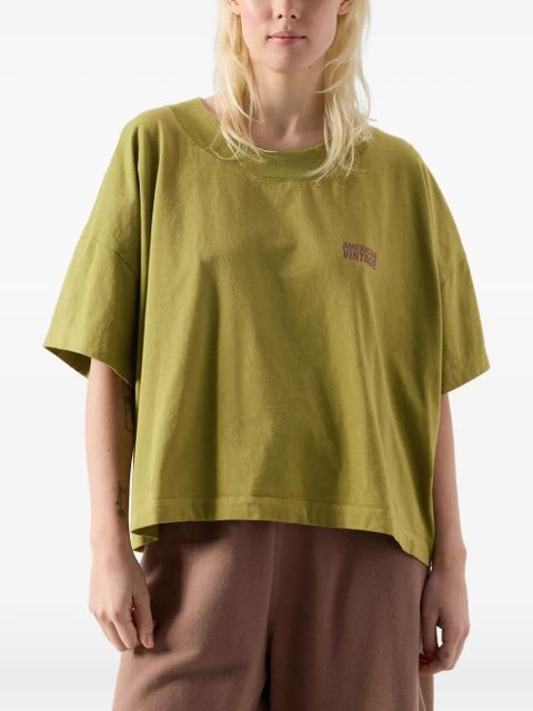 American Vintage Gixy short-sleeved round-neck cotton T-shirt - Green