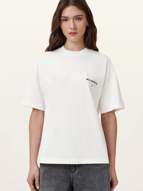 AllSaints t-shirt bawełniany damski kolor biały W202JC - zdjęcie produktu nr 1