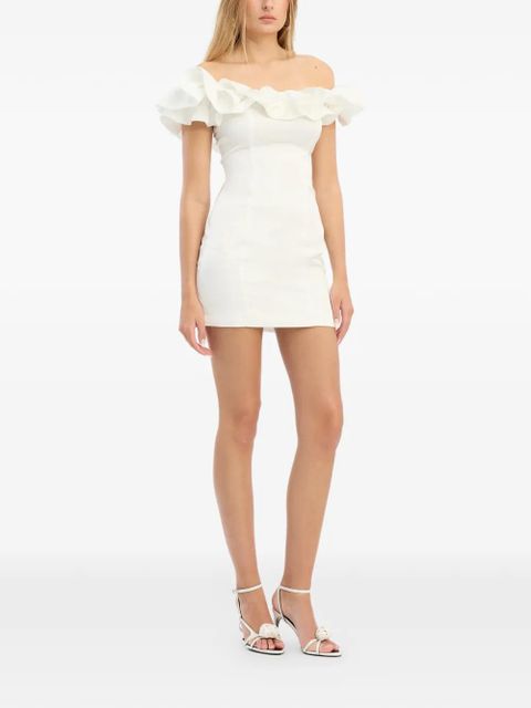 ROTATE BIRGER CHRISTENSEN ruffle satin mini dress - White - zdjęcie produktu nr 2